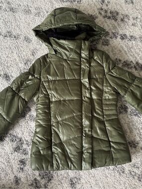Girls 7/8 Jessica Simpson Olive Hooded Quilted Puffer Coat